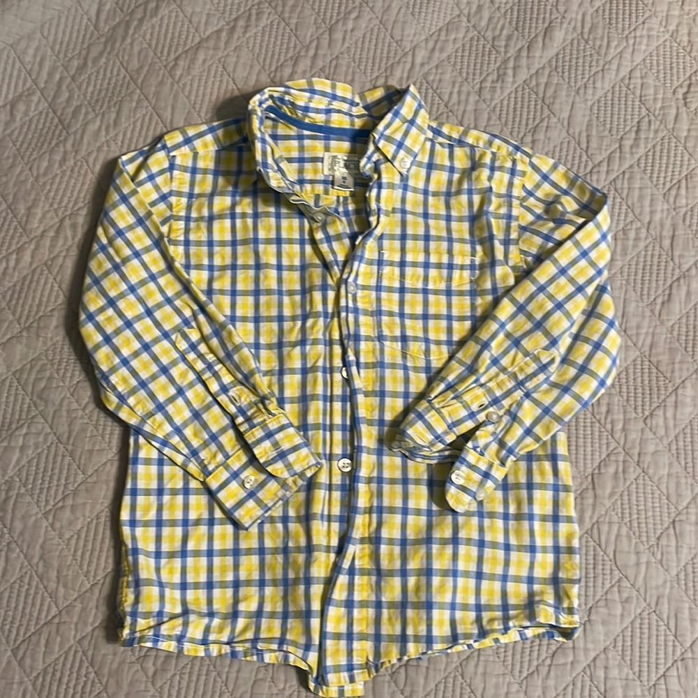 Yellow and blue checkered shirt